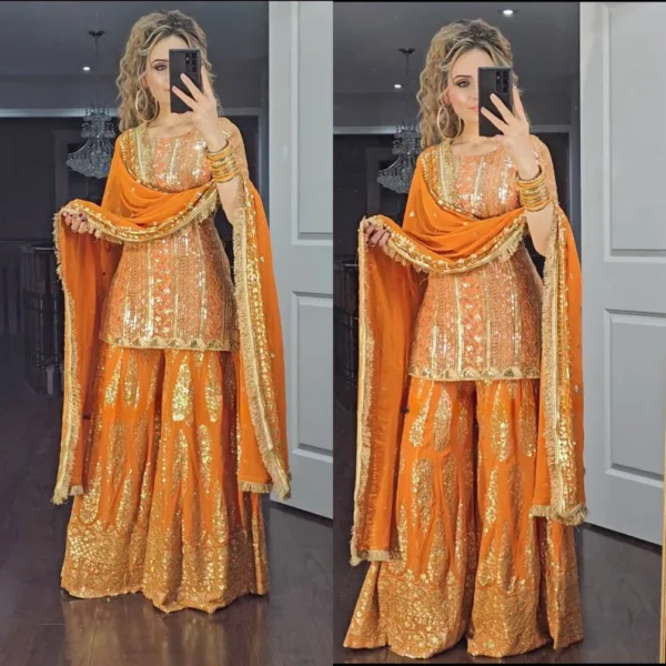 Ready to Wear Party Wear Look Top Palazzo with Dupatta Indian Wedding Dress Sabyasachi Dress Heavy Dress