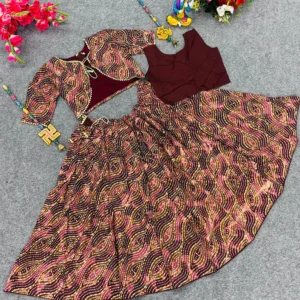 Beautiful Kids Lengha Choli In Multi Color Design Available Baby Girls Lehenga Choli